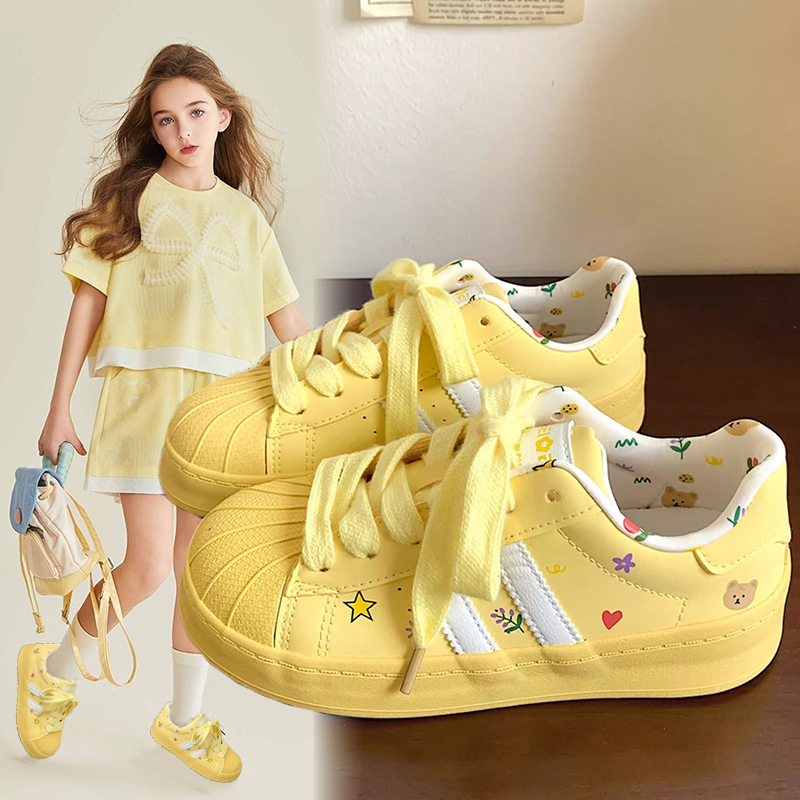 Women'S Yellow Fashion Sneakers - Dziecięce buty sportowe 2025 Jesień Nowa