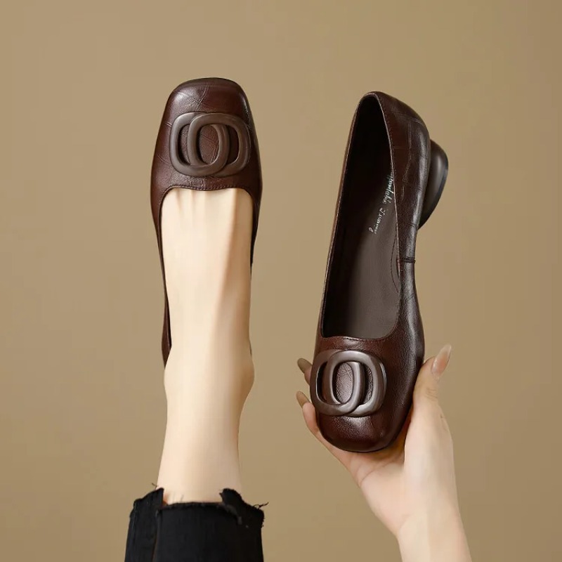 Women'S Fashion Loafers - Francuskie czółenka damskie, skórzane buty dla