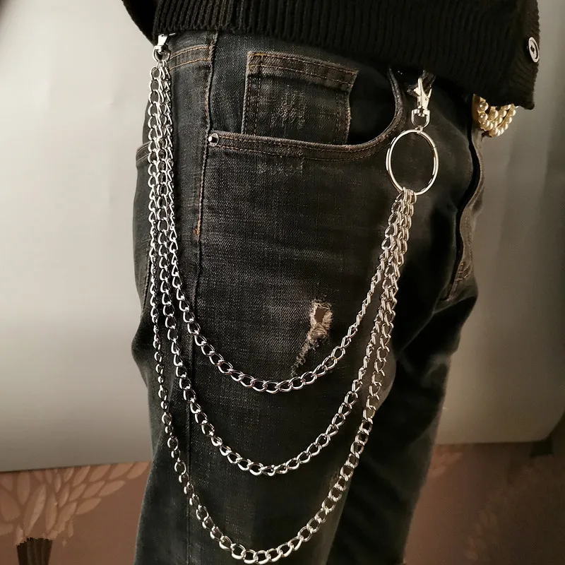 Women'S Fashion Layering - Metalowy pasek z łańcuchem, punkowy haczyk,