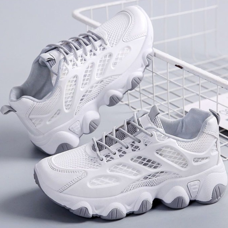 Women'S Fashion Running Shoes - Oddychające sneakersy z siateczki na grubej