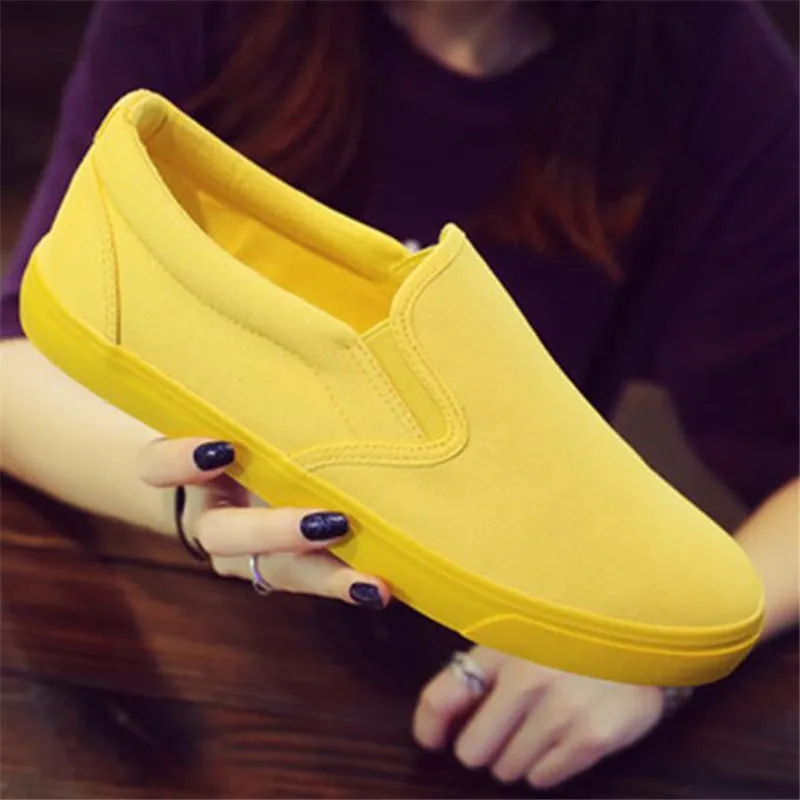 Women'S Yellow Fashion Sneakers - Męskie i damskie oddychające płócienne obuwie