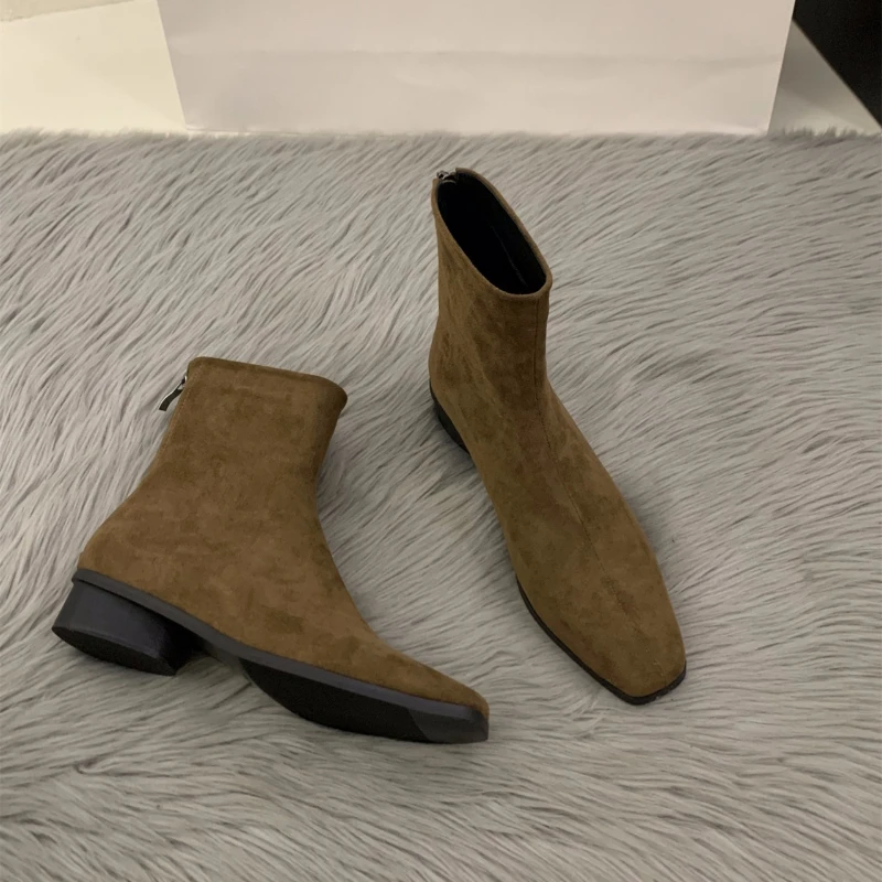 Women'S Fashion Korea - Botki damskie eleganckie, krótkie, obcisłe, na