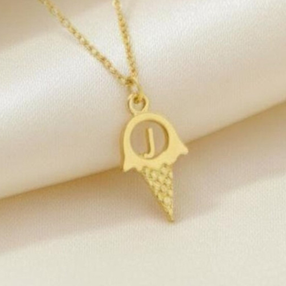 Women Fashion Dress Names - Personalizowany naszyjnik z wyciętym wzorem lodów,