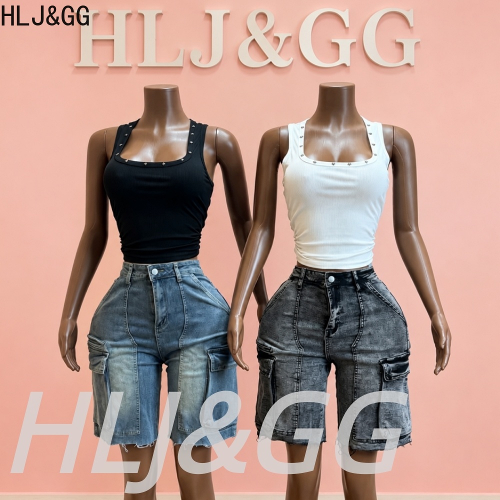 HLJ&GG Modne jeansowe szorty z – Women Fashion Jeans Top recenzja i cena