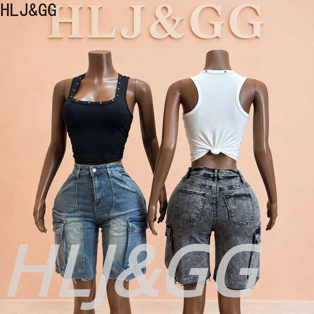 HLJ&GG Modne jeansowe szorty z – Women Fashion Jeans Top recenzja i cena