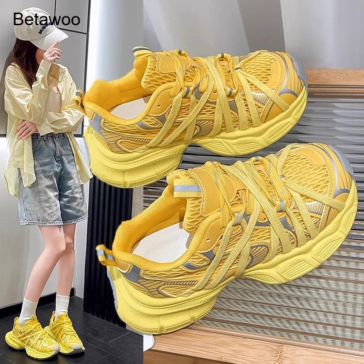 Damskie modne sneakersy na pla – Women'S Yellow Fashion Sneakers recenzja i cena