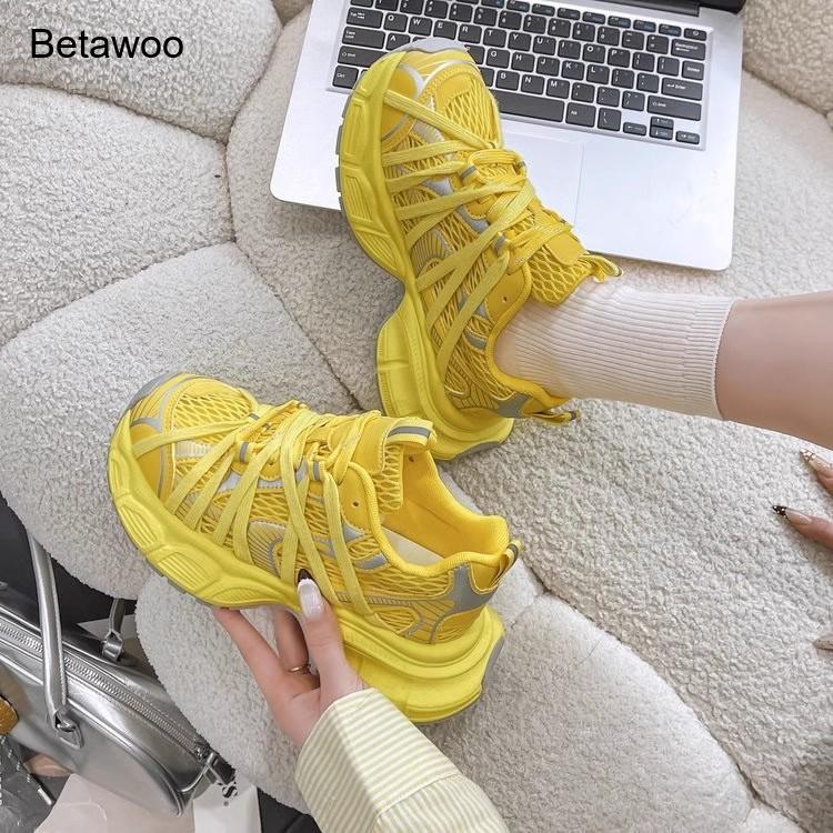 Damskie modne sneakersy na pla – Women'S Yellow Fashion Sneakers recenzja i cena