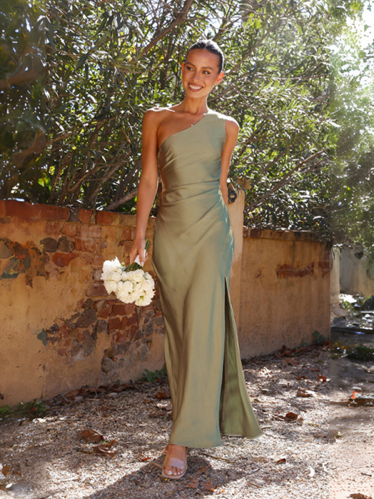 Elegancka sukienka satynowa z  – Women Fashion Dress Names recenzja i cena