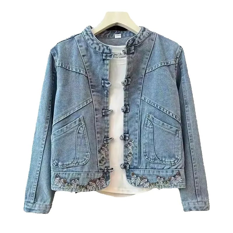 Damska kurtka jeansowa na wios – Women Fashion Jeans Top recenzja i cena
