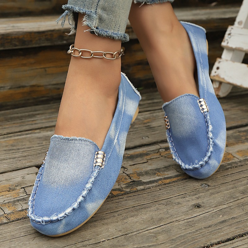 Modne jasnoniebieskie dżinsowe – Women'S Fashion Loafers recenzja i cena