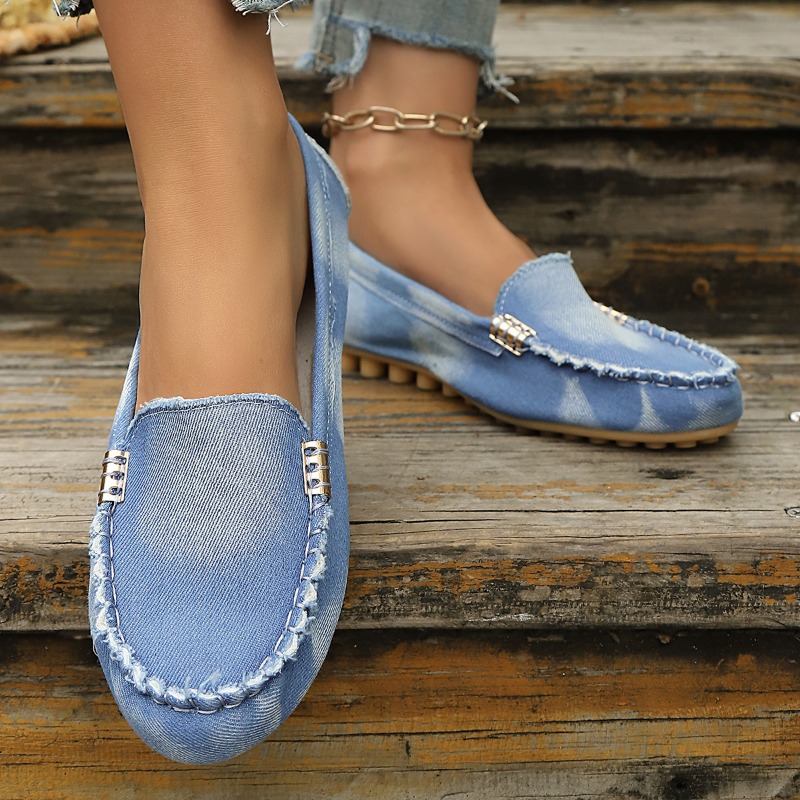 Modne jasnoniebieskie dżinsowe – Women'S Fashion Loafers recenzja i cena