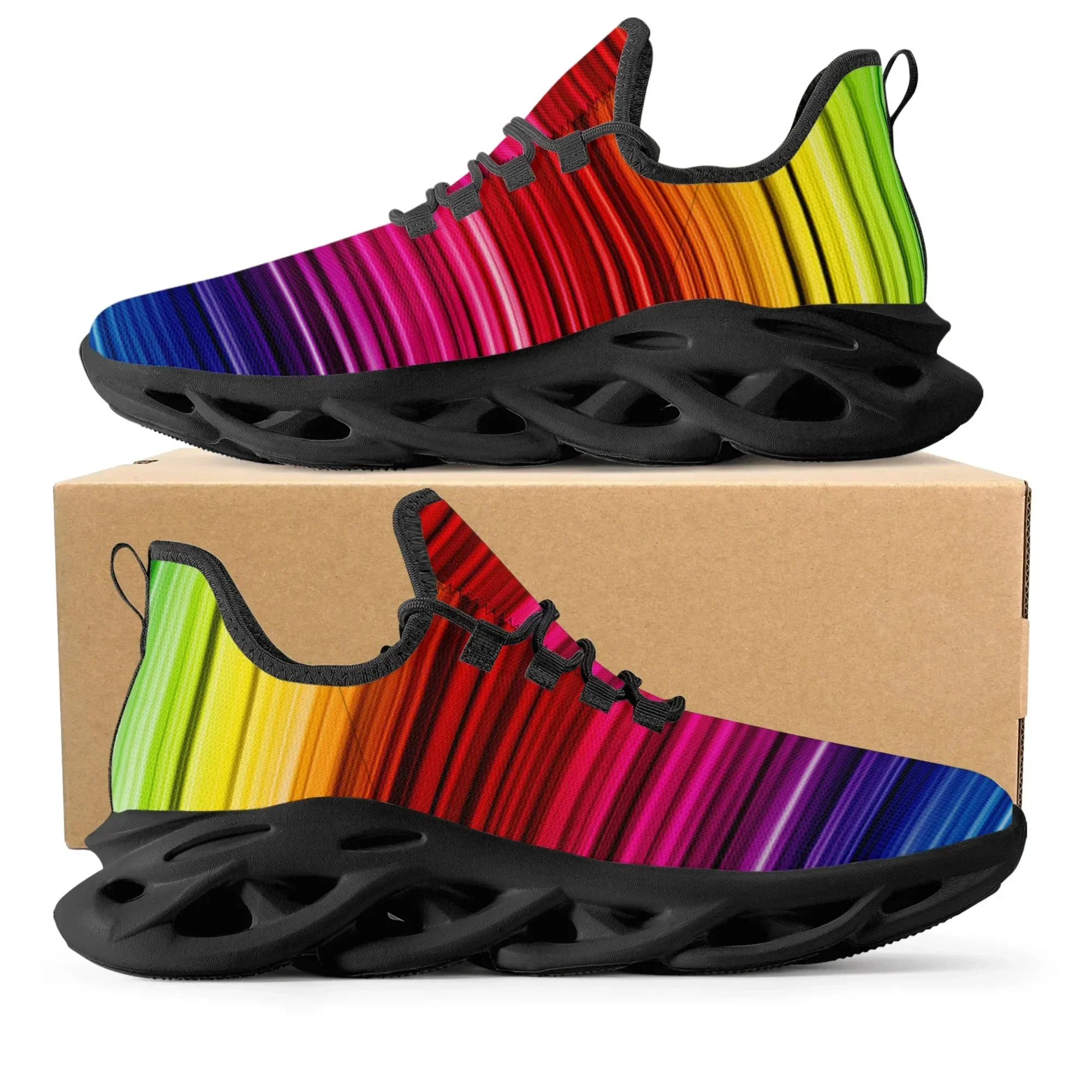 Kolorowe, tęczowe sneakersy w  – Women'S Fashion Running Shoes recenzja i cena