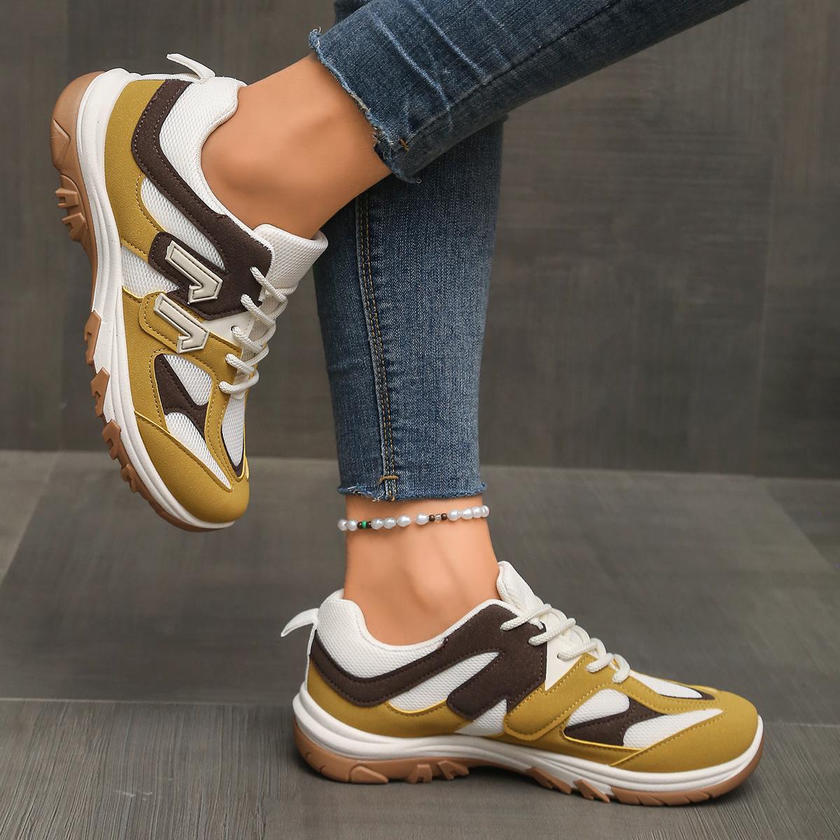 Modne Szaro-Żółte Mieszane Kol – Women'S Yellow Fashion Sneakers recenzja i cena